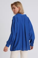 قميص ازرق ساده نسائي كاجوال، صناعة تركية -PERRY