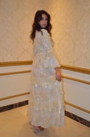 فستان شهرزاد سكري بالتطريز الذهبي