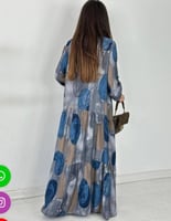 فستان لورا – تناغم الأزرق ورقيّ التفاصيل