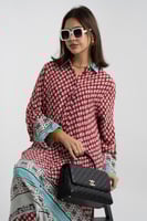 فستان ملمس قطني بالون العودي و النقش الابيض طويل 2...