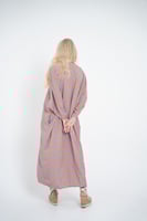 فستان ملمس قطني فاخر بنقش انيق طويل 2025