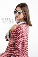 فستان ملمس قطني بالون العودي و النقش الابيض طويل 2...