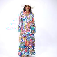 فستان ملمس قطني ناعم - " بتدرجات الوان جميلة " .