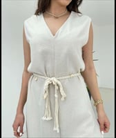 أفرول بيج على شكل فستان عصري كاجوال بدون أكمام، صن...