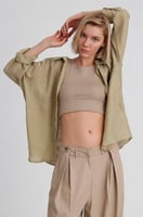 قميص ساده ليموني نسائي كاجوال