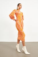 فستان برتقالي فخم للمناسبات - SETRE