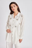 قميص أبيض نسائي كاجوال- PERRY