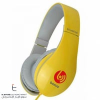 سماعة راس سلكية ستيريو مع مايك بيفو اصفر beevo Ste...