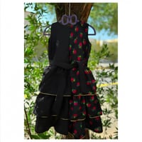 فستان شالكي اسود وردي