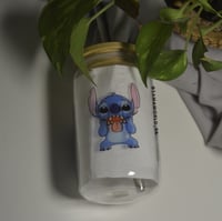 كوب زجاج شفاف ستيتش - 3 جهات