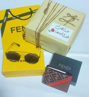 طقم نظارة وبوك فندي | هدية رجالية ماركة بتغليف