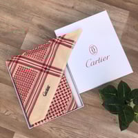 شماغ جفنشي احمر وبيج