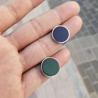 خاتم ملكي رجالي سادة حجر أزرق شكل دائري _متجر مون