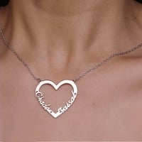 سلسال أنيق اسمين داخل القلب _متجر مون