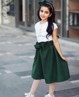 ملابس اليوم الوطني للبنات - طقم تنورة وتيشيرت