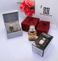 أجمل بوكس ساعة واسورة مع عطر نسائي جيفنشي