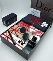 هدية رجالية ماركة ديور - طقم شماغ وقماش فاخر