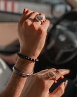 خاتم ملكي حجر أبيض رجالي ونسائي من متجر مون