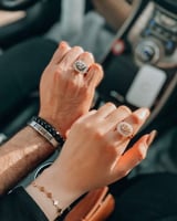 خاتم ملكي حجر أبيض رجالي ونسائي من متجر مون