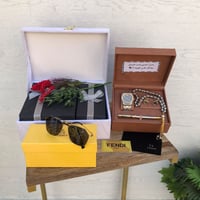 طقم ساعة مع قلم وكبك ونظارة ماركة