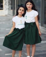 ملابس اليوم الوطني للبنات - طقم تنورة وتيشيرت