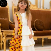 فستان رمضاني اصفر بالاسم