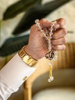 سبحة كريستال بالاسم شفاف