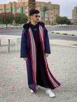 فروة كحلي سدو رجالي بقبعة