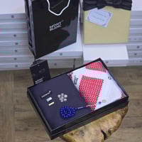 قماش مقلم رجالي شتوي مع شماغ مونت بلانك - هدية شتو...