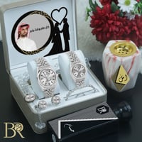 طقم للعرسان ساعة رجالي ونسائي بالاسم _متجر مون