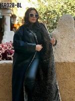 فروه نسائيه ثقيله باطراف جلد التمساح مقاس طويل