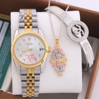 ساعة نسائية بأرقام عربية - ساعة بارقام عربية رولكس