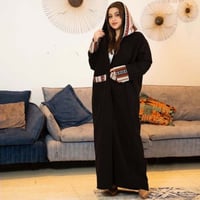 فروة نسائية لونين اسود و بني مزين بسدو