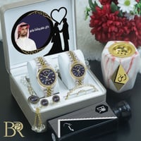 طقم للعرسان ساعة رجالي ونسائي بالاسم _متجر مون