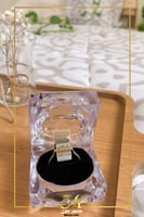 خاتم الصدف مرصع بالزركون - متجر مون .