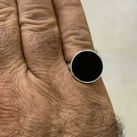 خاتم رجالي بدون إسم حجر ابيض متجر مون