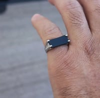 خاتم ساده أسود حسب الطلب _متجر مون