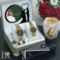 طقم للعرسان ساعة رجالي ونسائي بالاسم _متجر مون