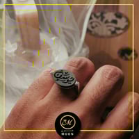 خاتم ملكي فصين أسود مطفي _متجر مون