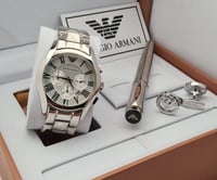 طقم ارماني رجالي - ساعة مع قلم وكبك