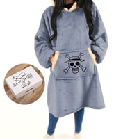 بلوفر نسائي شتوي فخم - هودي مخمل مقاس موحد بطباعة...