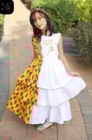 فستان رمضاني اصفر بالاسم