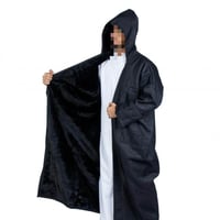 فروة رجالي مخمل بغطاء رأس