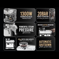 ليبريسو - ماكينة قهوة اسبريسو 20 بار - سعة 2.8 لتر...