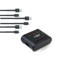 قطعتين توصيلة BASTEC الذكية 6 منافذ + 3 كيابل