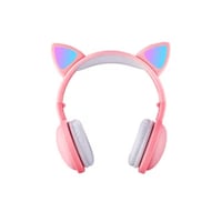 سماعات أطفال بتصميم القطة (وردي)