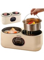 طباخ كهربائي مزدوج الوعاء سعة 1 لتر + 1 لتر، جهاز...