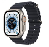 ساعة الترا مع سوارين قماشي برتقالي وابيض BASTEC