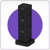 موزع طاقة ثلاثي المستويات ب 12 منفذ AC +منفذين USB...