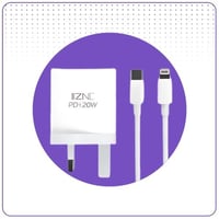 شاحن منزلي 20 واط منفذ pd مع كيبل IZNC pd i305 kit